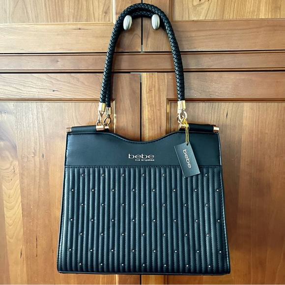 New With Tags BEBE Aliah Stud Convertible Satchel & Shoulder & Crossbody Bag - Picture 4 of 7